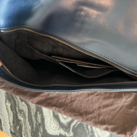 Vintage Gucci Python Soft Python Stirrup Clutch Purse Navy - Picture 5 of 10